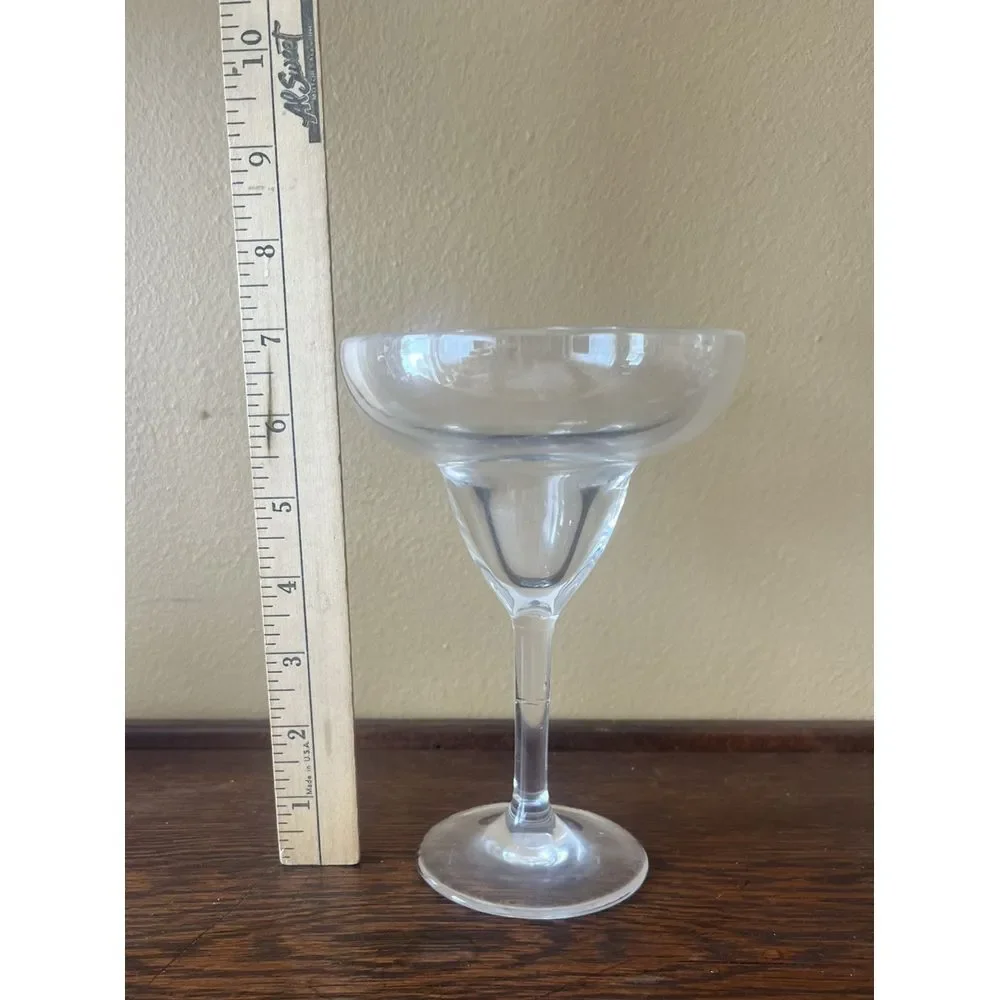 Vintage Plastic Clear Margarita Glass Set‎ of 2 Heavy Duty 7
